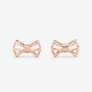 TED BAKER Gleda Tiny ROSE GOLD Geometric Bow Earrings